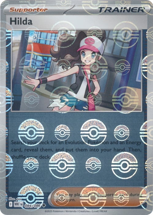 White Flare Hilda #84/86 Pokeball Holo